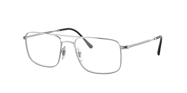 RB6434 Silber MetallEyeglass Frames von B24, Dreiviertelansicht