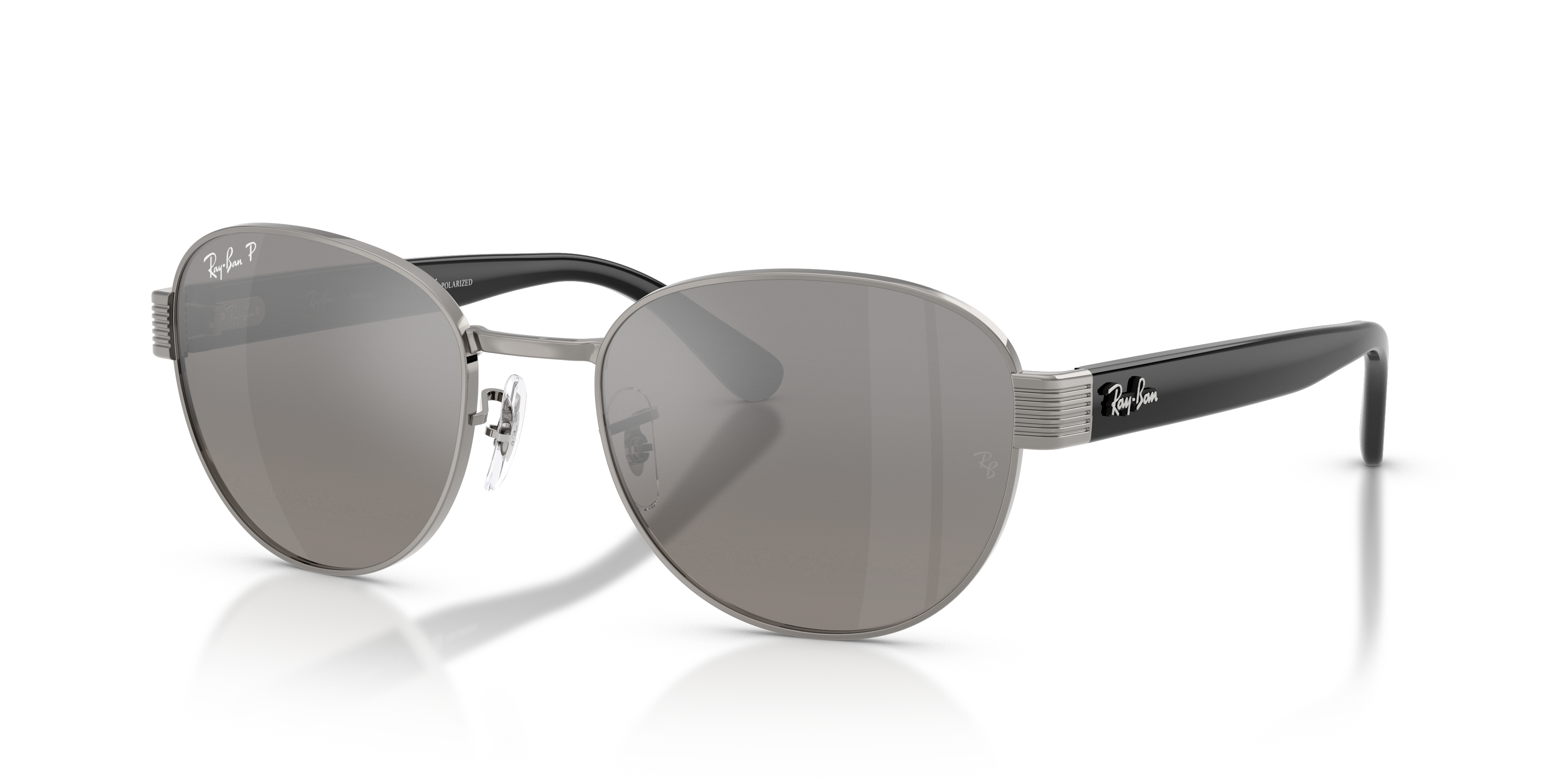 RB3766CH Staalgrijs MetaalSunglass Frames van B24, Hoekweergave