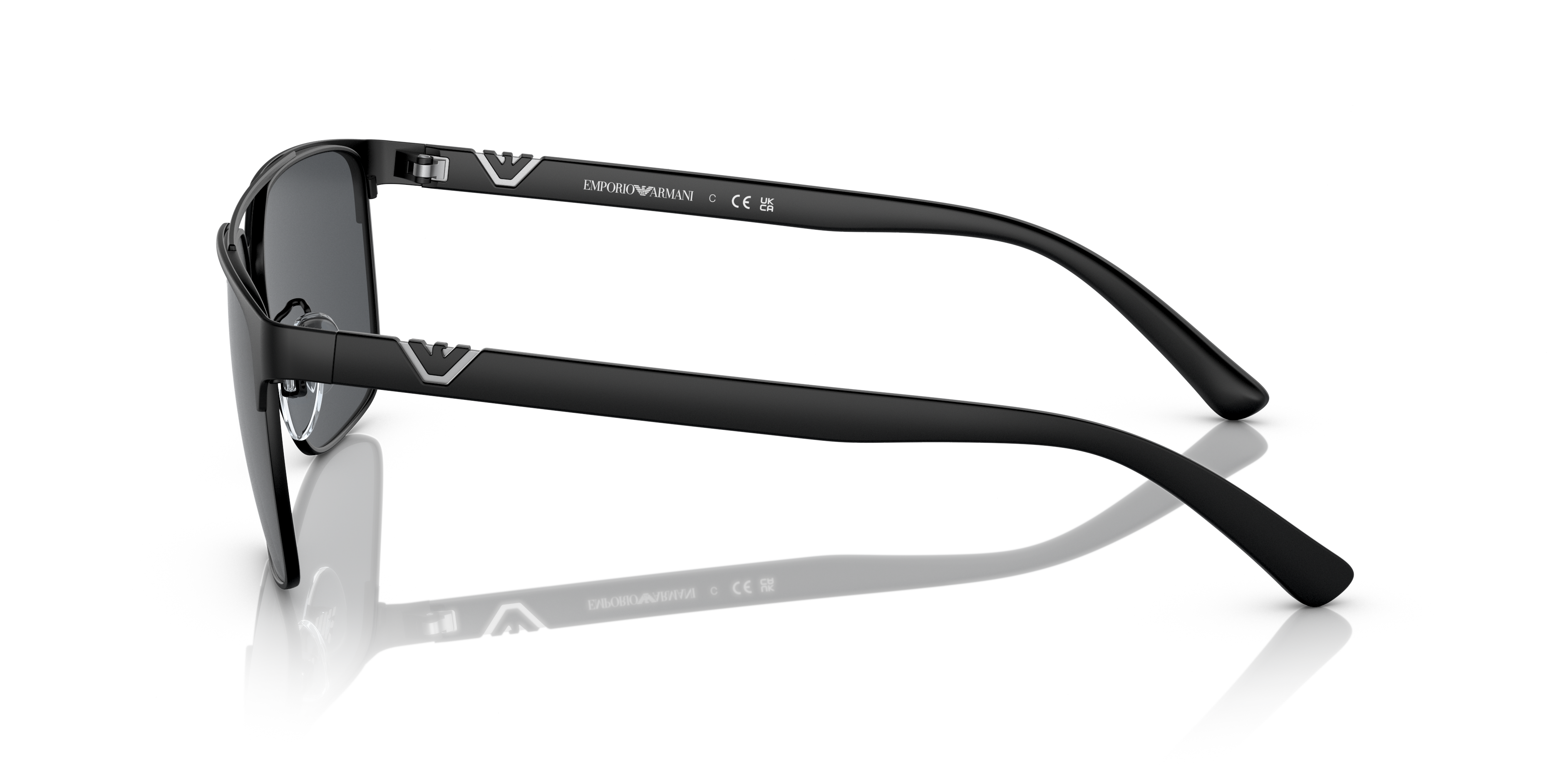 EA2134 Matzwart MetaalSunglass Frames van B24, Zijaanzicht