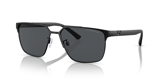 EA2134 Matzwart MetaalSunglass Frames van B24, Hoekweergave