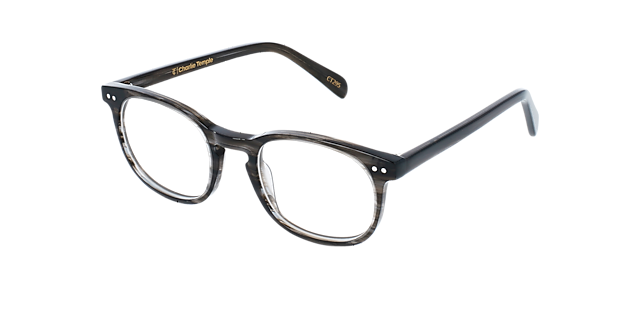 Clark Striped Gainsboro AcetatEyeglass Frames von B24, Dreiviertelansicht