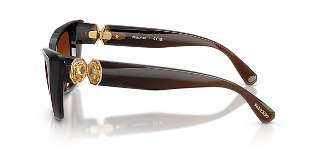 SK6047 Transparant bruin KunststofSunglass Frames van B24, Zijaanzicht