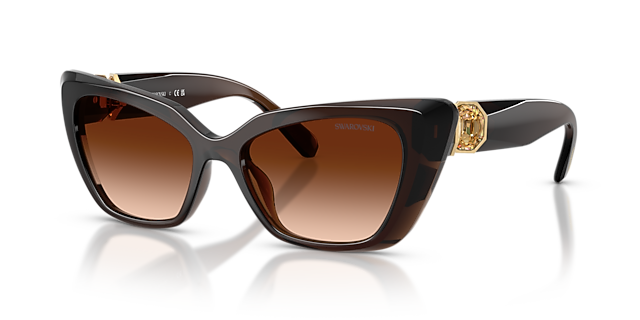 SK6047 Transparant bruin KunststofSunglass Frames van B24, Hoekweergave