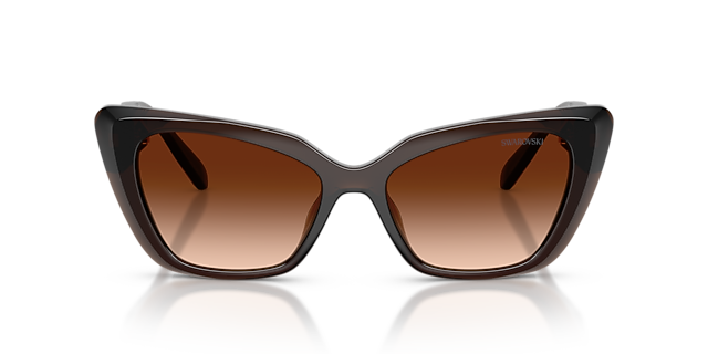 SK6047 Transparant bruin KunststofSunglass Frames van B24, Vooraanzicht