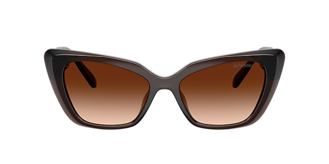 SK6047 Transparant bruin KunststofSunglass Frames van B24, met getinte lenzen