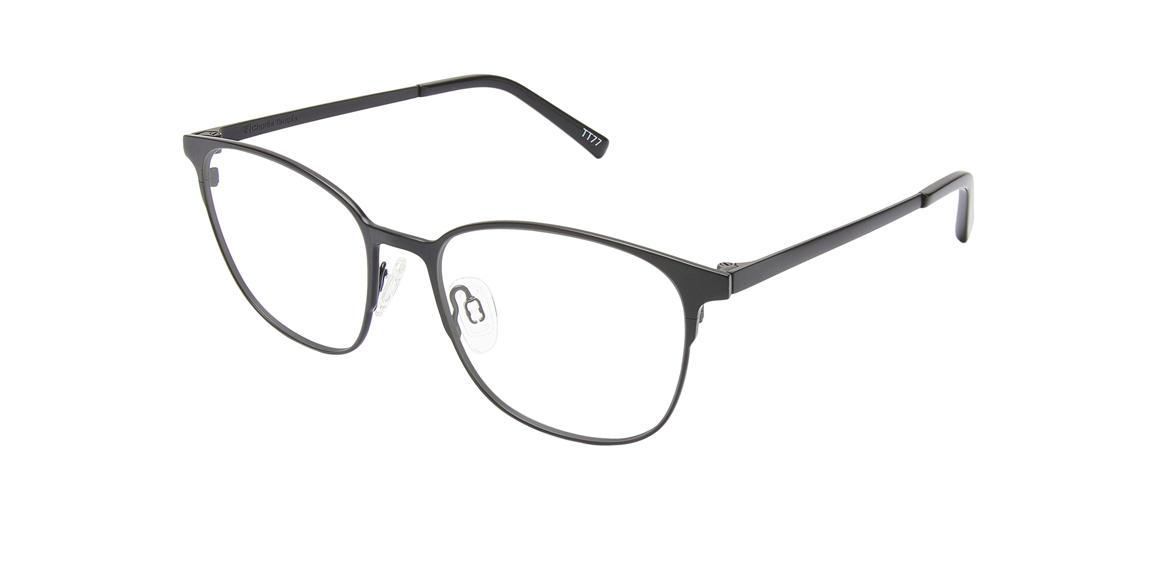 Luna Black Titanium TitanEyeglass Frames von B24, Dreiviertelansicht