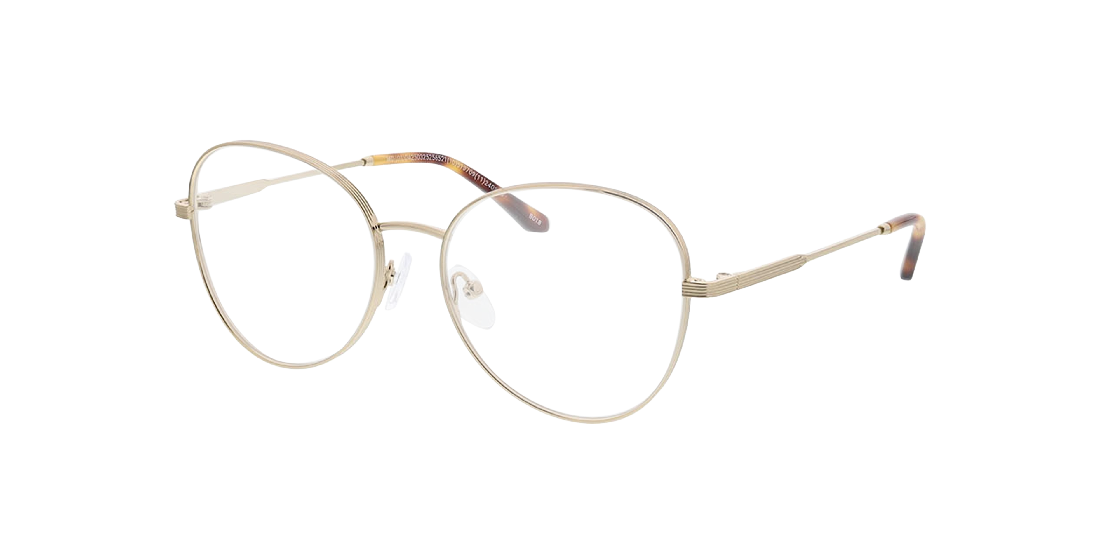 Jade Gold  &  Havana MetallEyeglass Frames von B24, Dreiviertelansicht