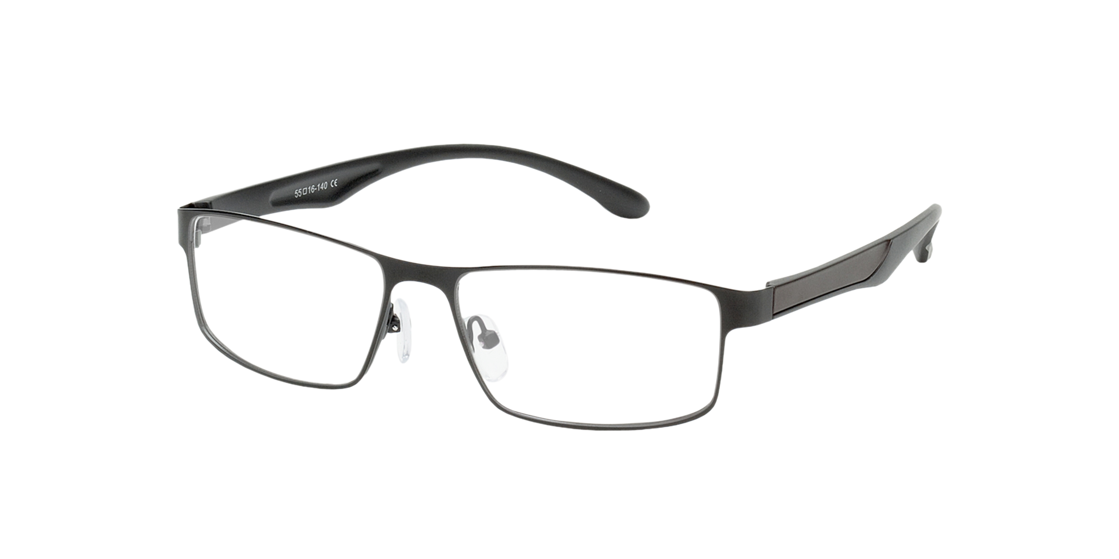 Bolton Black  &  Brown MetallEyeglass Frames von B24, Dreiviertelansicht