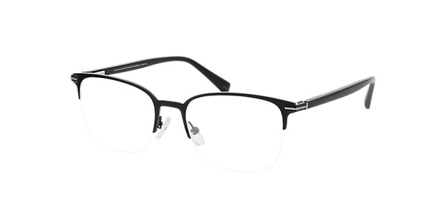 Alabama Matt Black  &  Black MetallEyeglass Frames von B24, Dreiviertelansicht