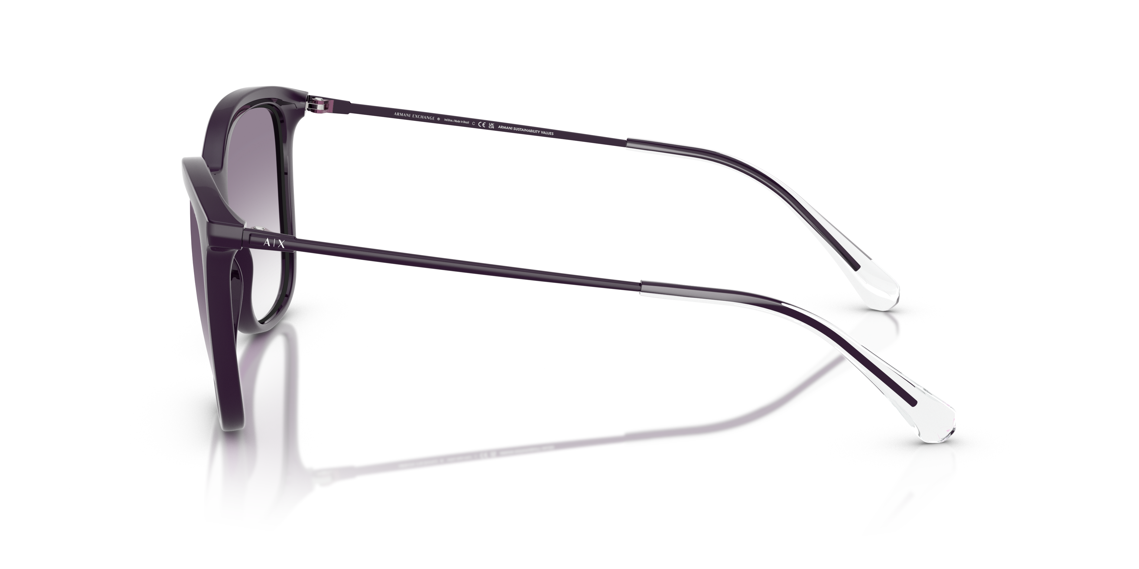 AX4151S Shiny Dark Purple KunststoffSunglass Frames von B24, Seitenansicht