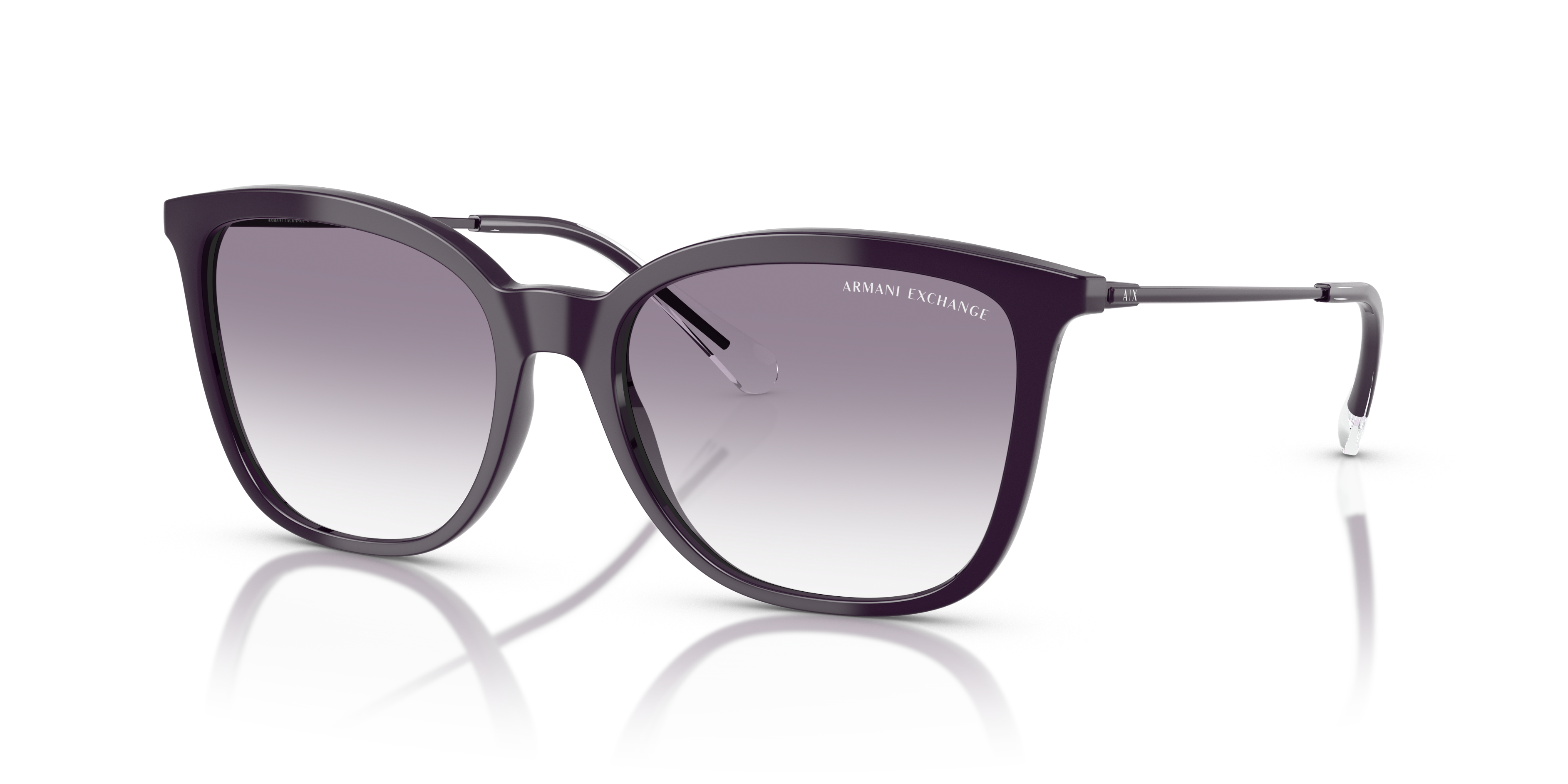 AX4151S Shiny Dark Purple KunststoffSunglass Frames von B24, Dreiviertelansicht