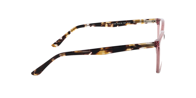 Rosy Kristal bordeauxrood  &  Havana AcetaatEyeglass Frames van B24, Zijaanzicht