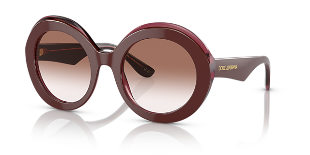 DG4418 Bordeaux & Bordeaux transparent AcetatSunglass Frames von B24, Dreiviertelansicht