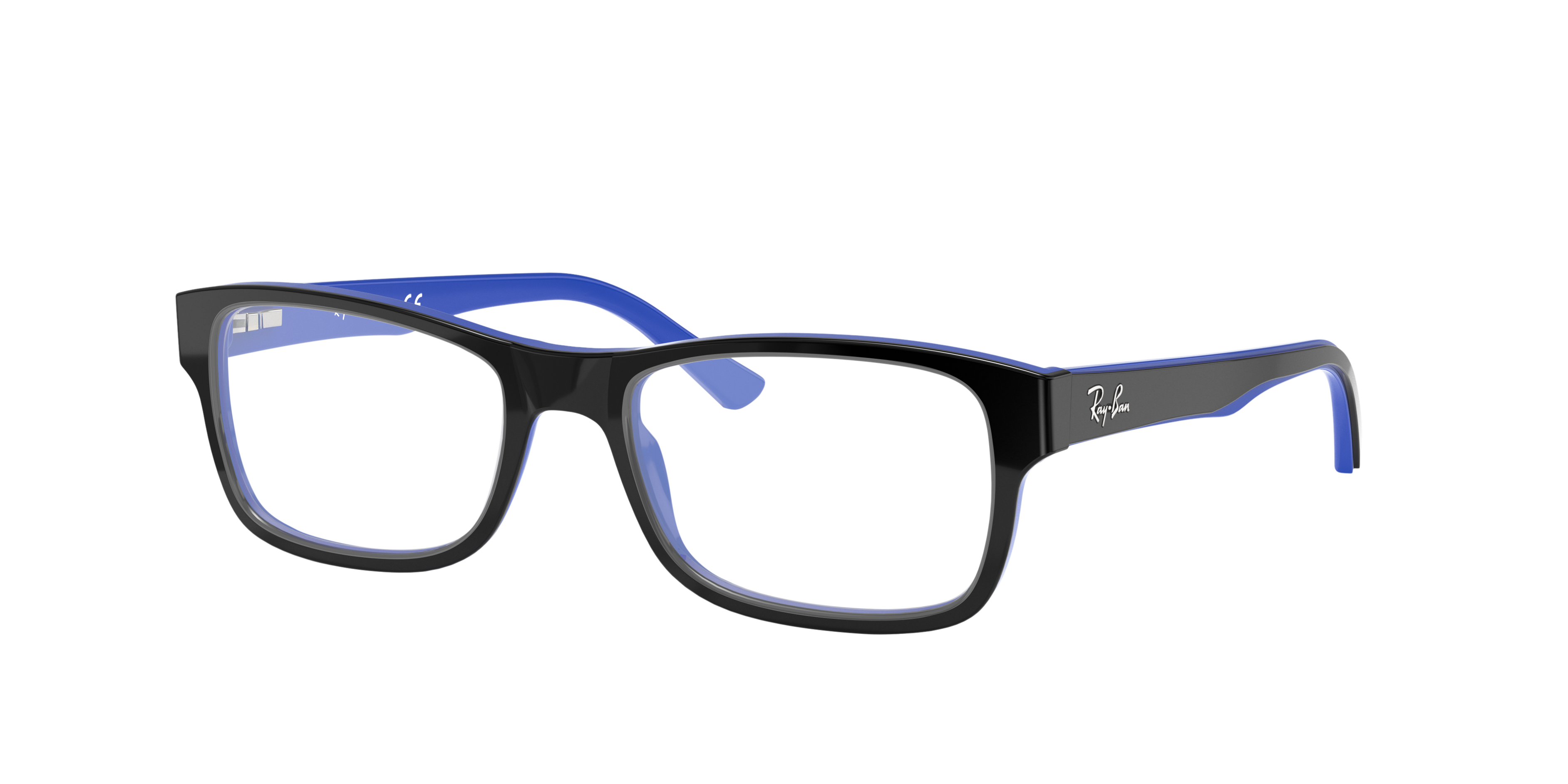 RB5268 Schwarz auf Blau AcetatEyeglass Frames von B24, Dreiviertelansicht