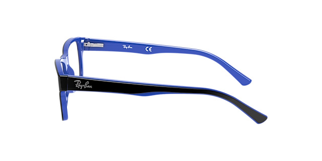RB5268 Zwart op blauw AcetaatEyeglass Frames van B24, Zijaanzicht