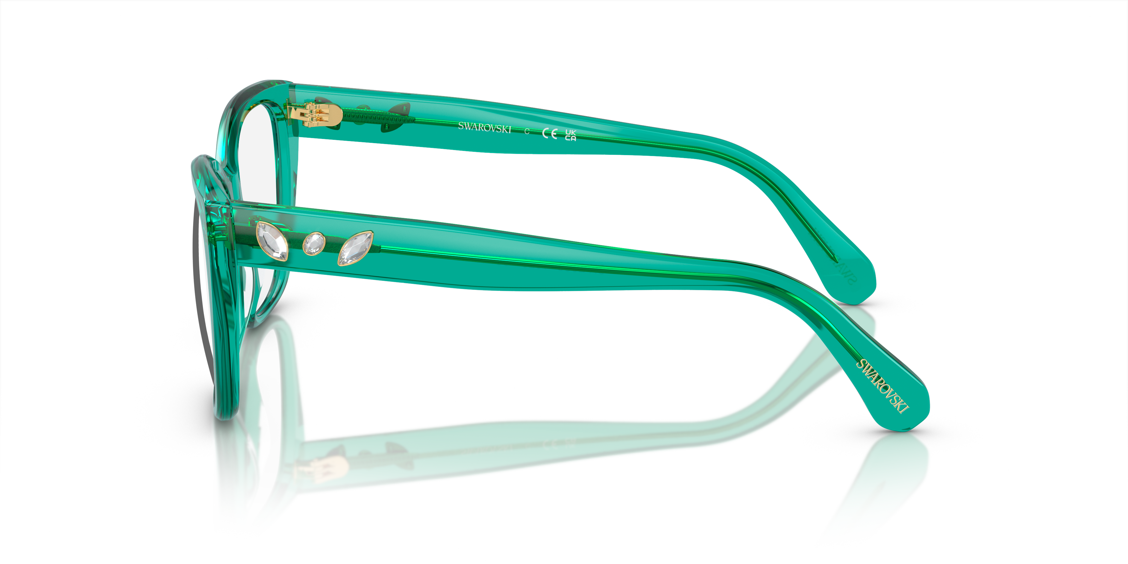 SK2008 Crystal Grün AcetatEyeglass Frames von B24, Seitenansicht