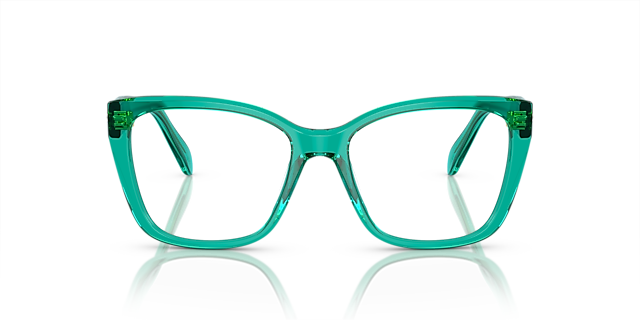 SK2008 Crystal Grün AcetatEyeglass Frames von B24, Vorderansicht