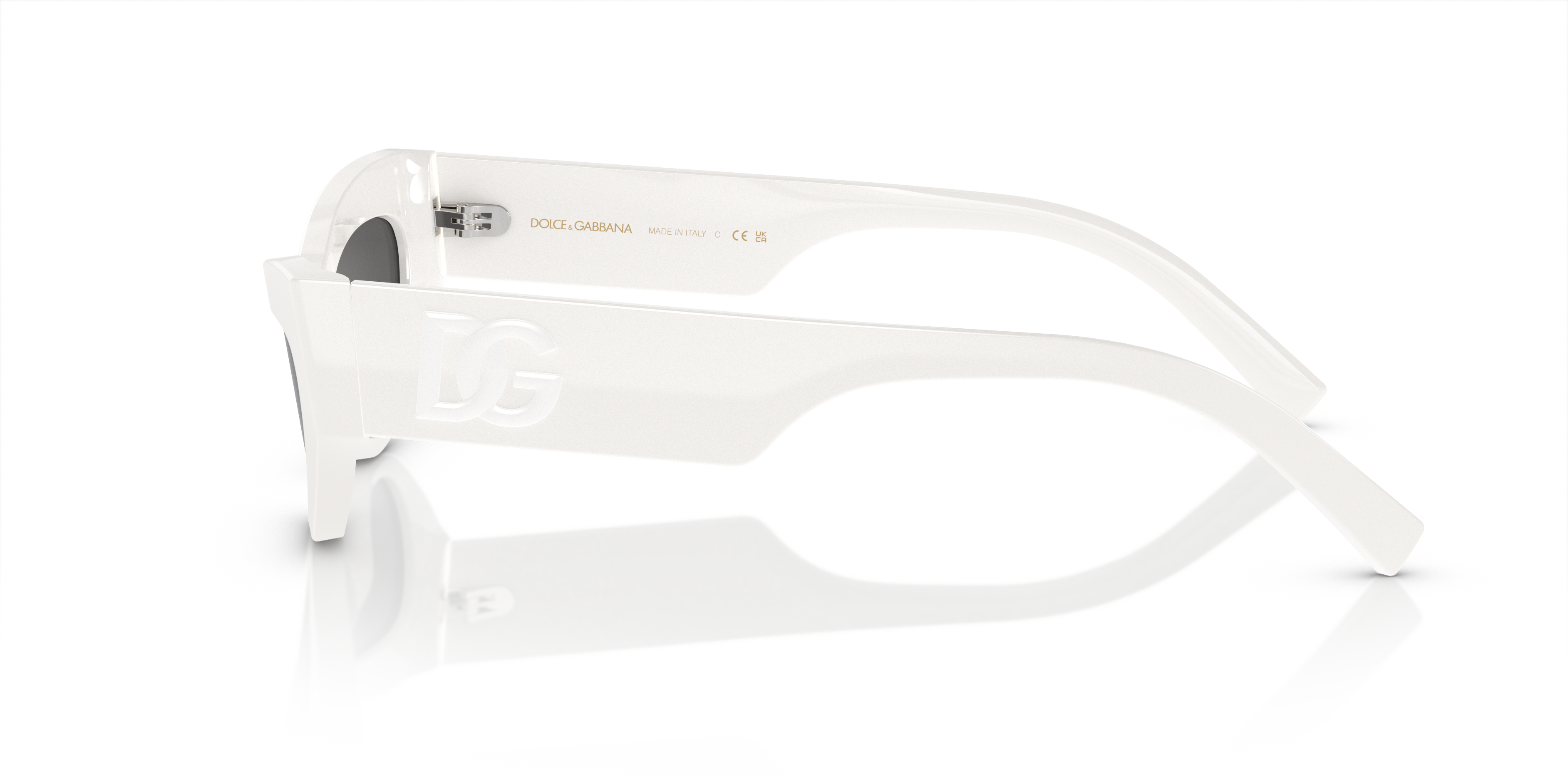 DG4450 Wit AcetaatSunglass Frames van B24, Zijaanzicht