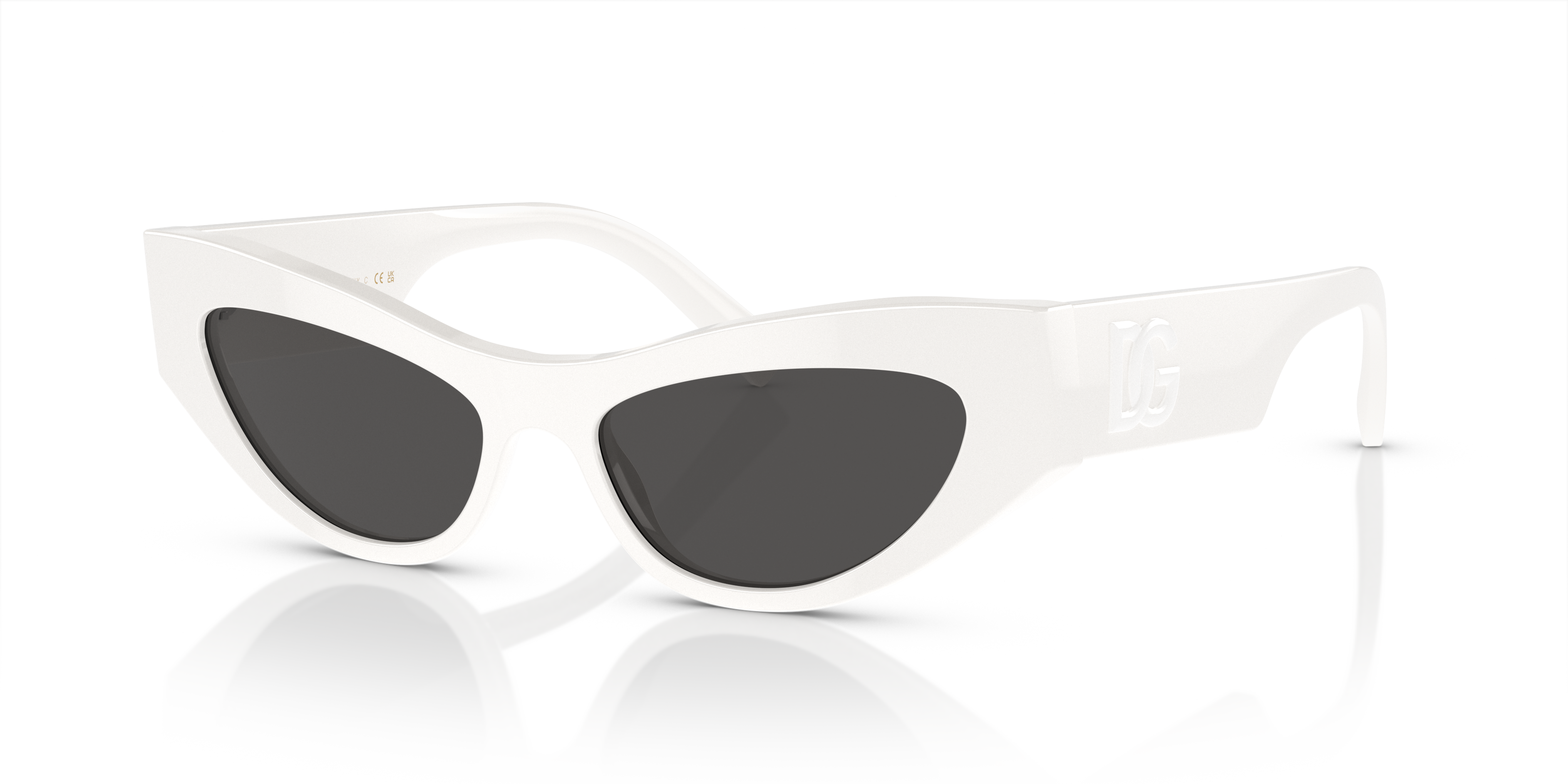 DG4450 Wit AcetaatSunglass Frames van B24, Hoekweergave