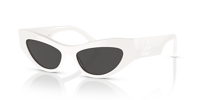 DG4450 Wit AcetaatSunglass Frames van B24, Hoekweergave