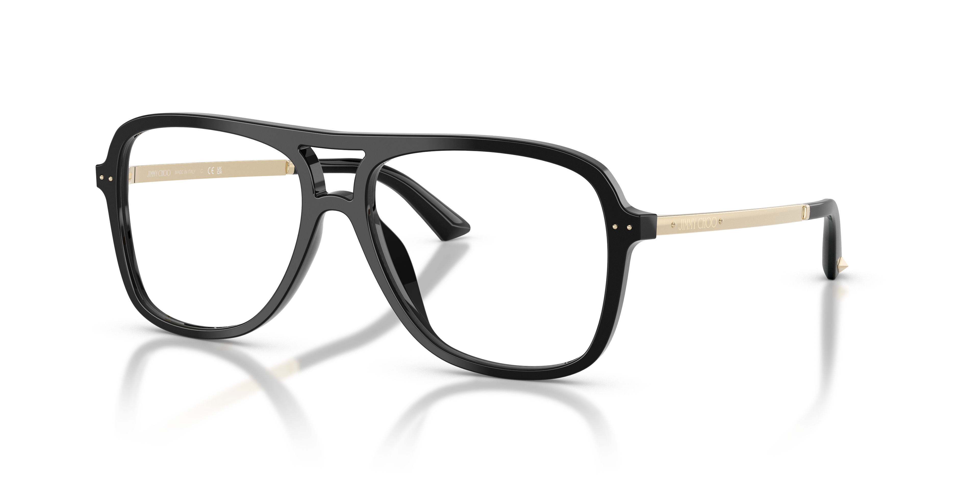 JC3052U Schwarz AcetatEyeglass Frames von B24, Dreiviertelansicht