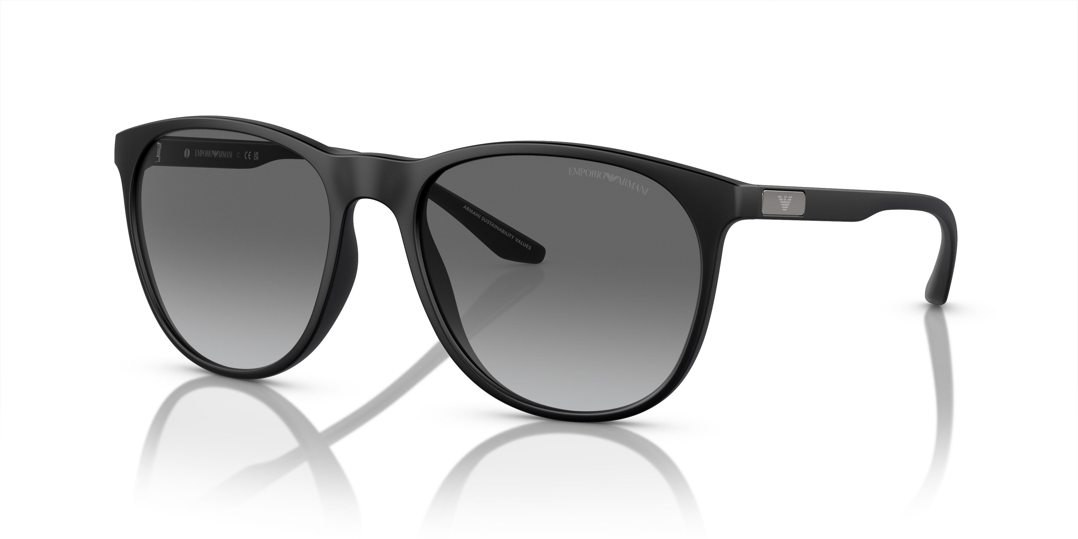 EA4210 Matt Schwarz KunststoffSunglass Frames von B24, Dreiviertelansicht
