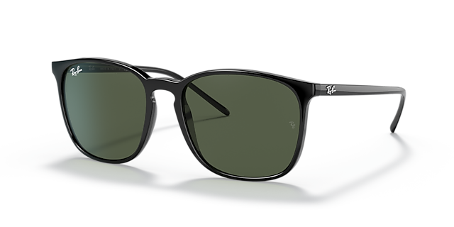 RB4387 Zwart KunststofSunglass Frames van B24, Hoekweergave