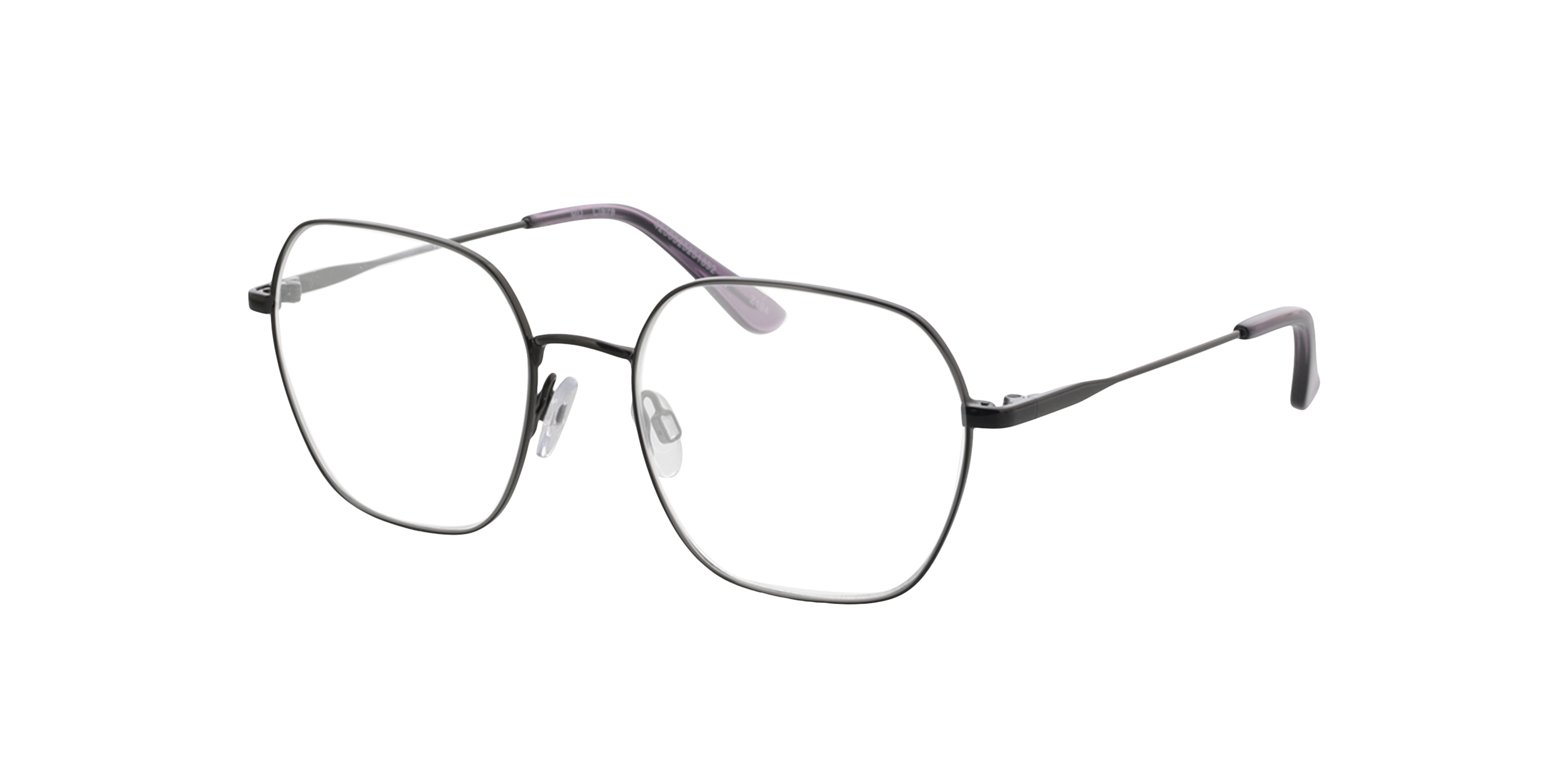Claire Black  &  Crystal Mauve MetallEyeglass Frames von B24, Dreiviertelansicht
