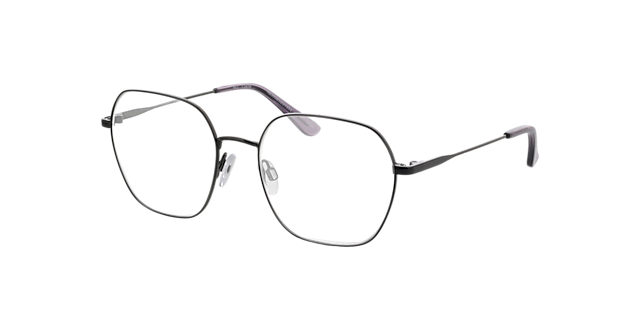 Claire Zwart  &  kristal mauve MetaalEyeglass Frames van B24, Hoekweergave