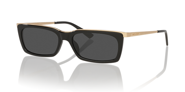 SL 766 Zwart AcetaatSunglass Frames van B24, Hoekweergave