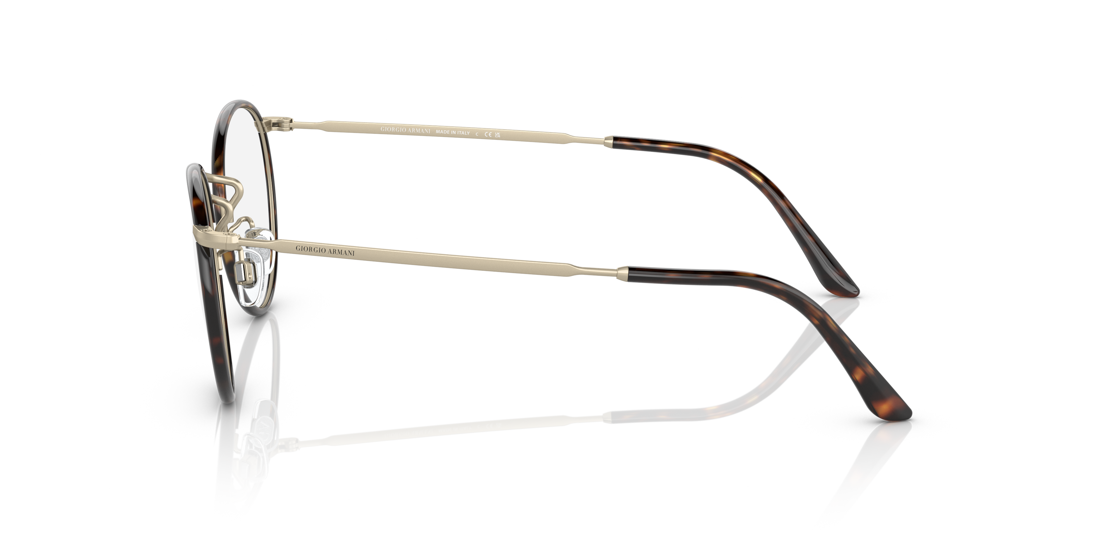 AR 112MJ Mat lichtgoud &amp; Havana MetaalEyeglass Frames van B24, Zijaanzicht