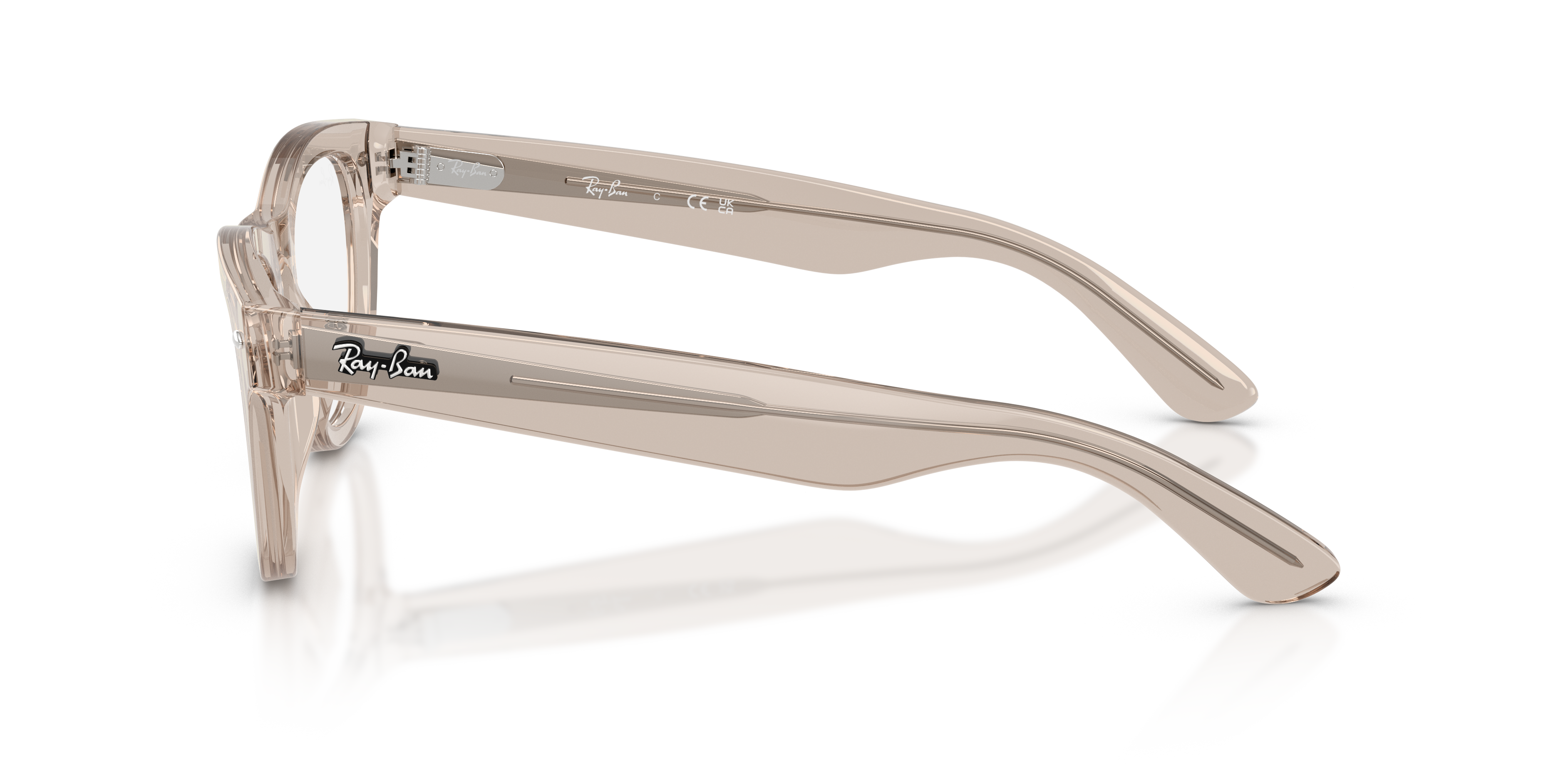 RB5510 Transparant lichtbruin AcetaatEyeglass Frames van B24, Zijaanzicht