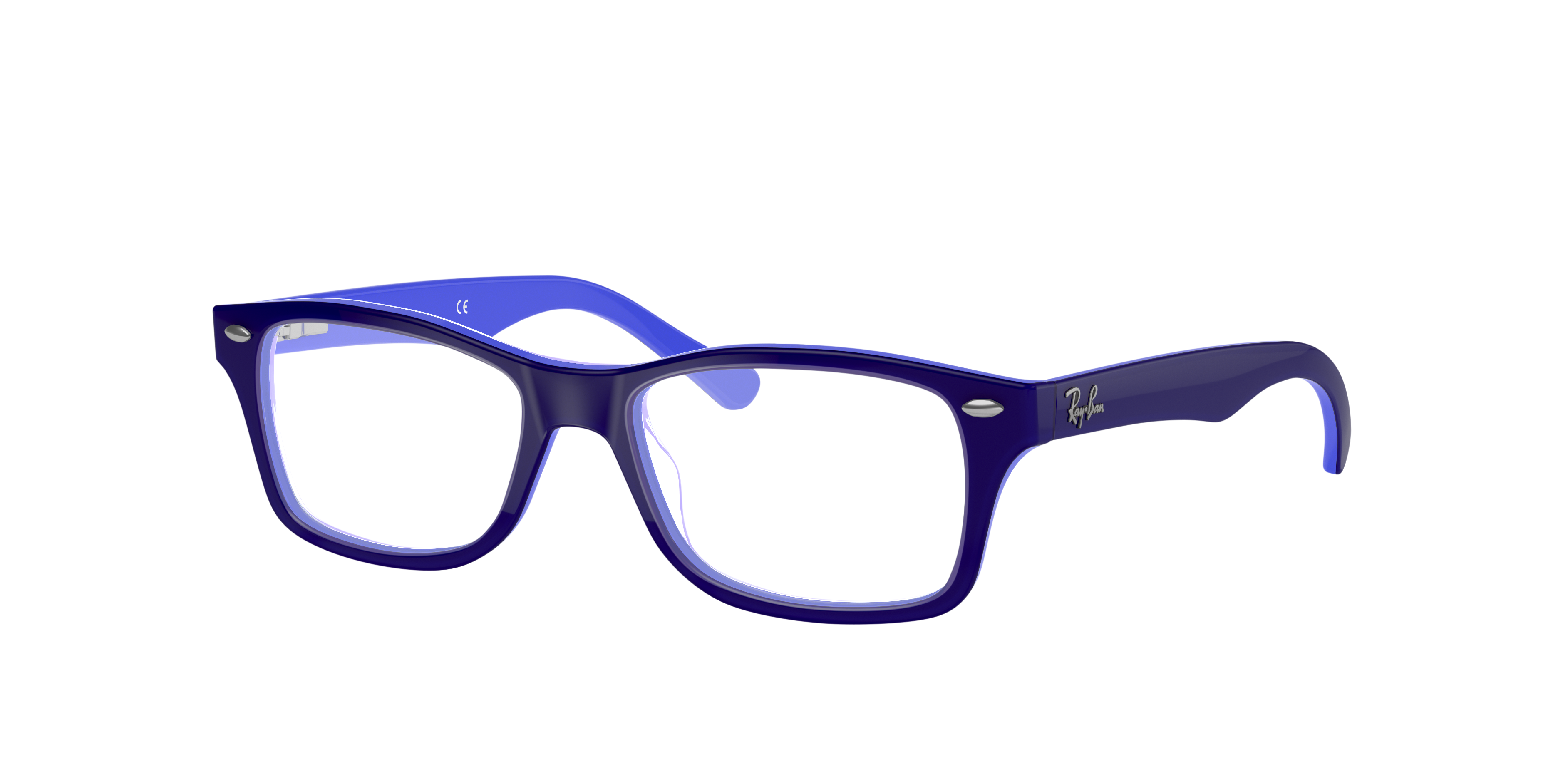 RB1531 Optics Kids Blau AcetatEyeglass Frames von B24, Dreiviertelansicht