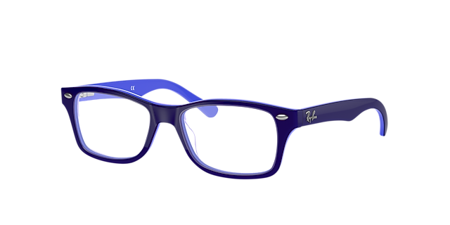 RB1531 Blauw AcetaatEyeglass Frames van B24, Hoekweergave
