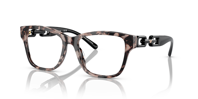 EA3222U Glanzend Roze Havana AcetaatEyeglass Frames van B24, Hoekweergave