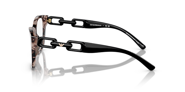 EA3222U Glanzend Roze Havana AcetaatEyeglass Frames van B24, Zijaanzicht