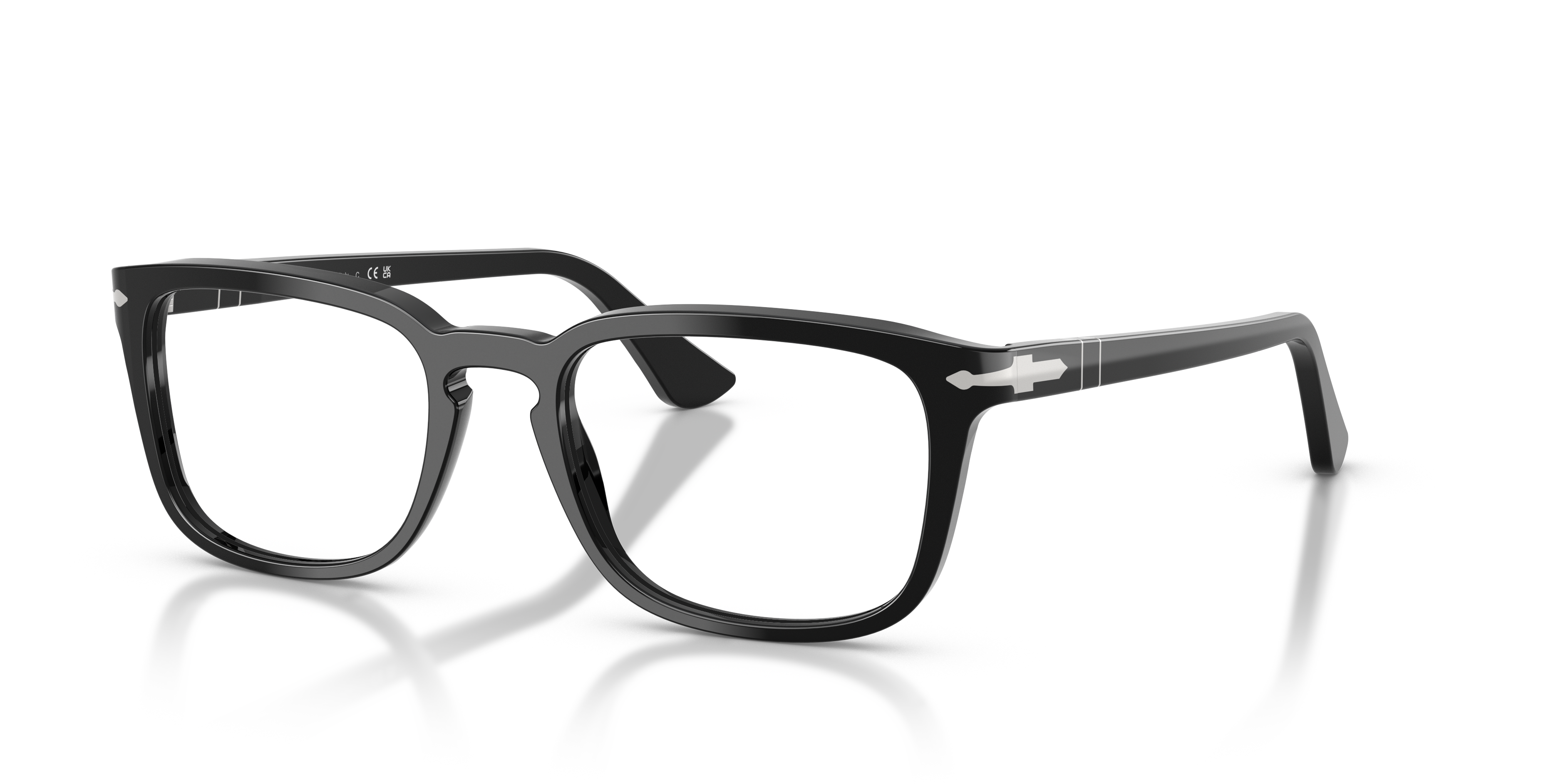 PO3382V Schwarz AcetatEyeglass Frames von B24, Dreiviertelansicht