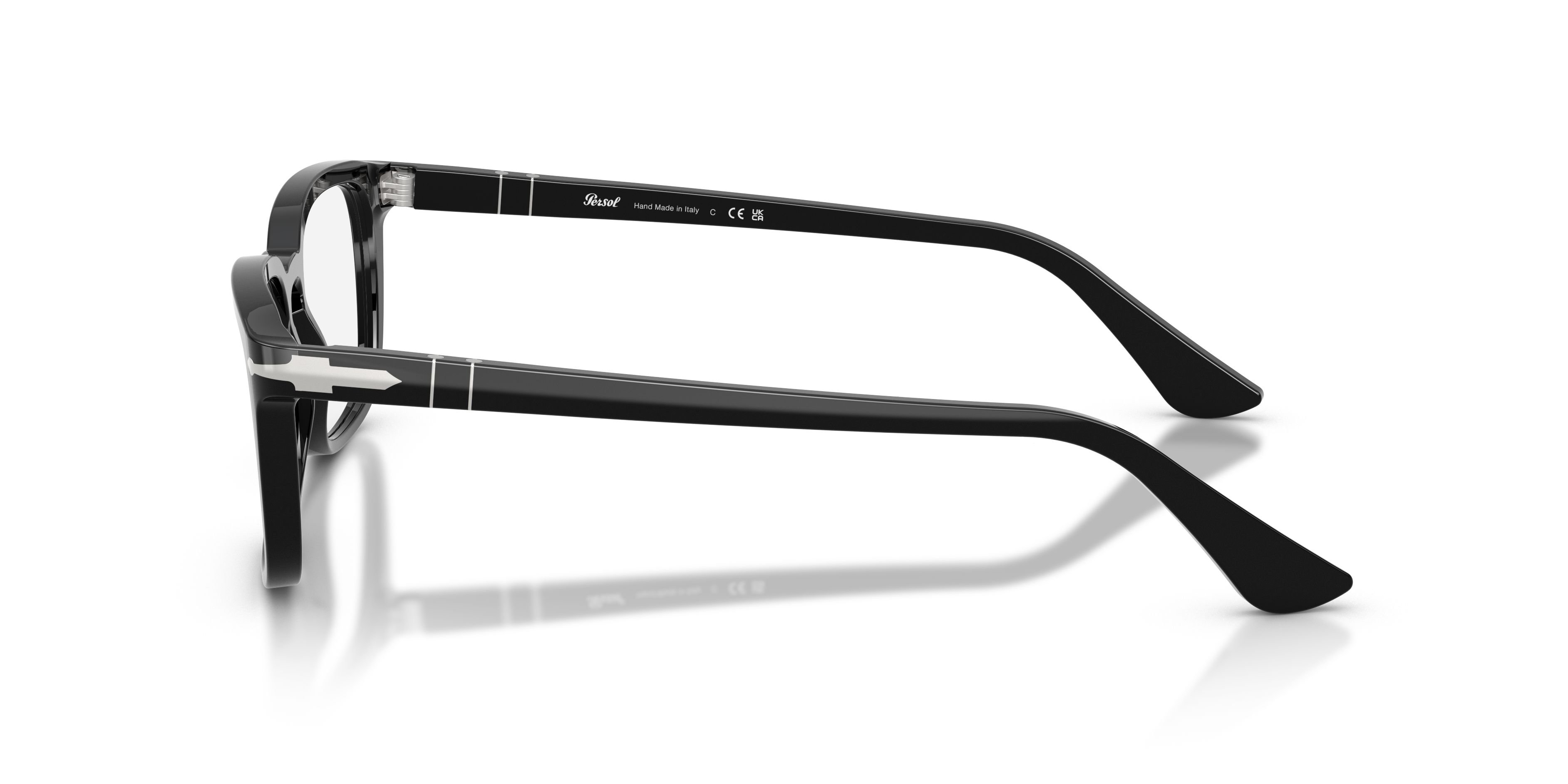 PO3382V Schwarz AcetatEyeglass Frames von B24, Seitenansicht