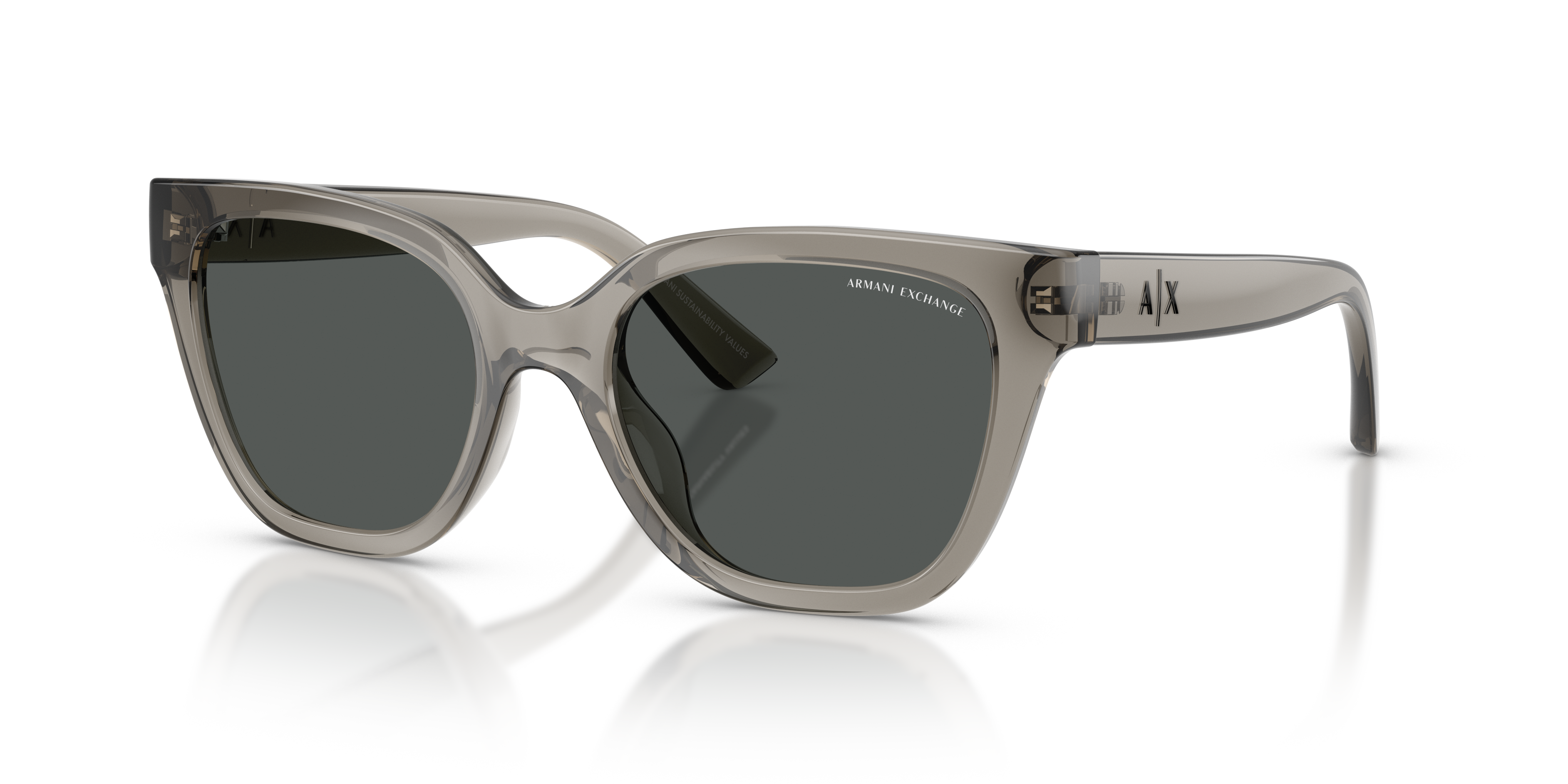 AX4164SU Glanzend Transparant Grijs KunststofSunglass Frames van B24, Hoekweergave