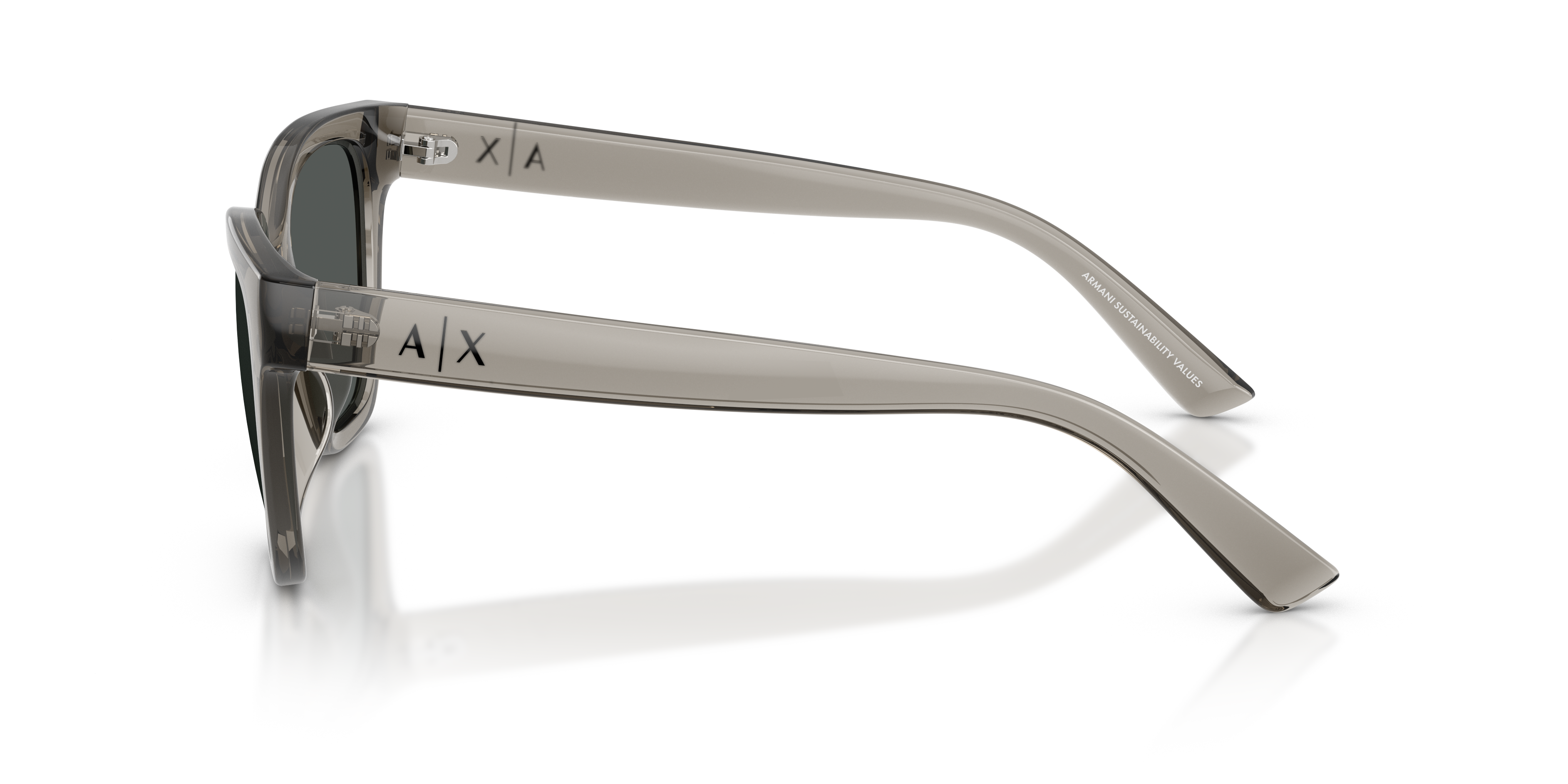 AX4164SU Glanzend Transparant Grijs KunststofSunglass Frames van B24, Zijaanzicht