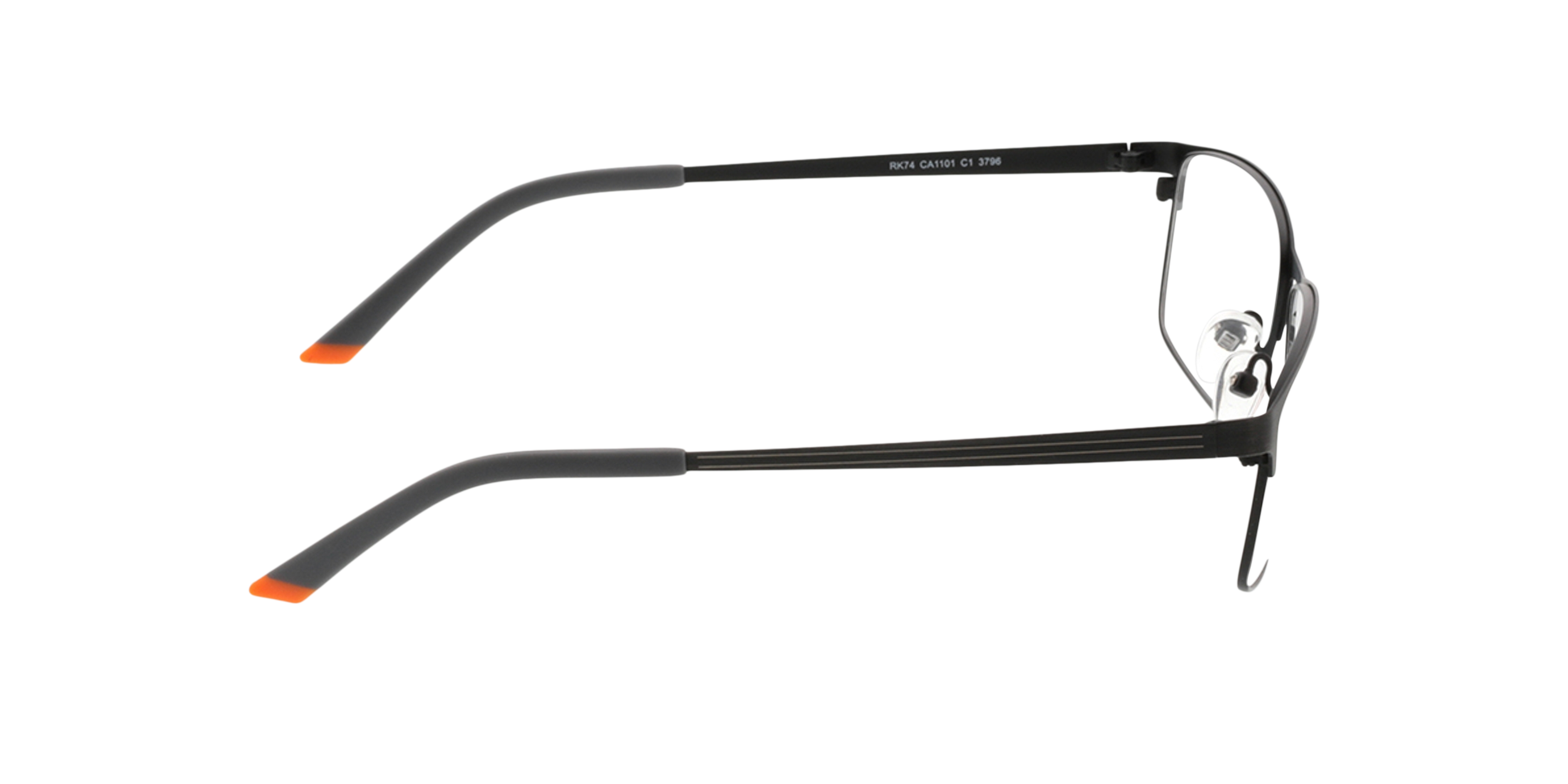 Turin Zwart MetaalEyeglass Frames van B24, Zijaanzicht