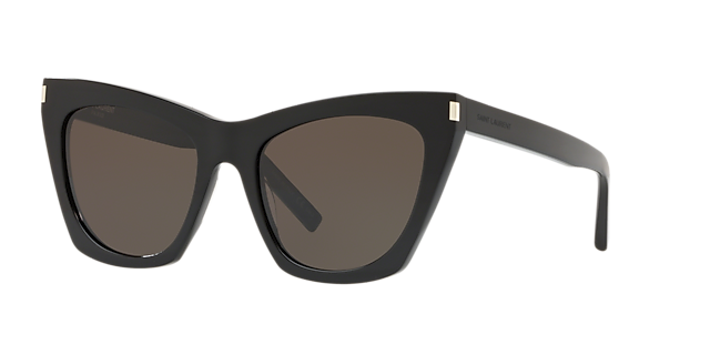 SL 214 KATE Glänzendes Schwarz AcetatSunglass Frames von B24, Dreiviertelansicht