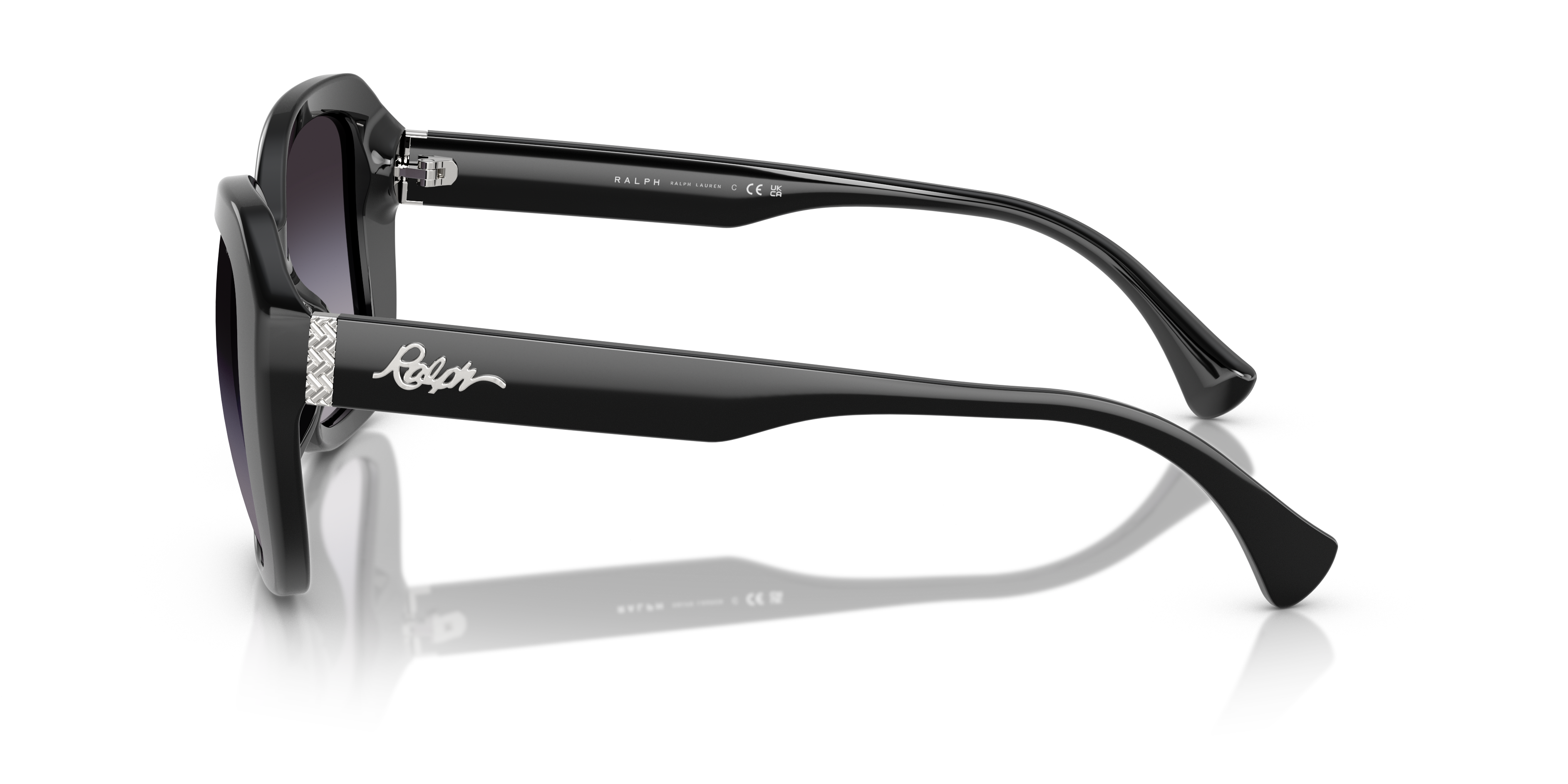 RA5321U Glanzend zwart AcetaatSunglass Frames van B24, Zijaanzicht