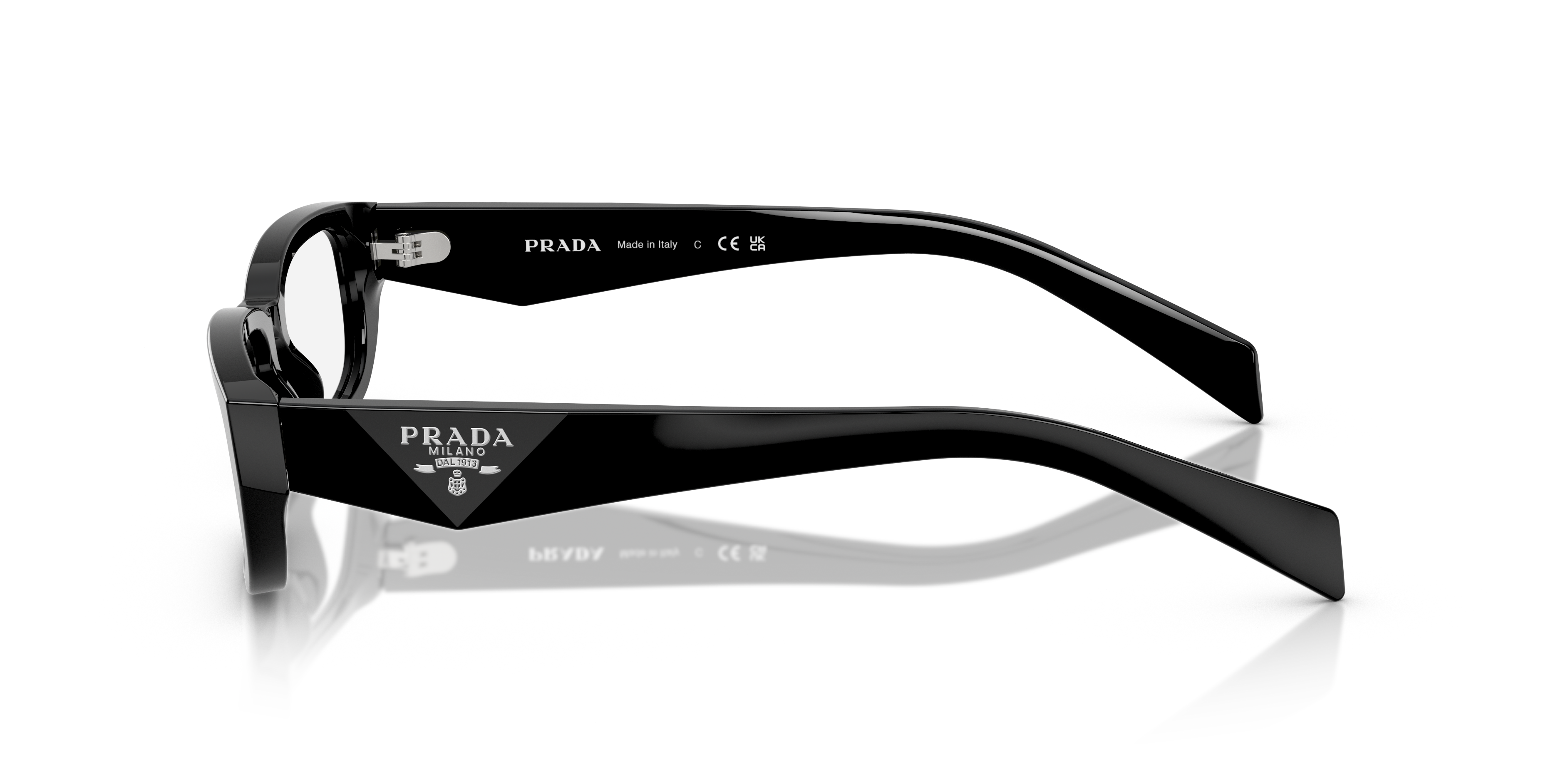 PR B05V Black & Silver Night AcetatEyeglass Frames von B24, Seitenansicht