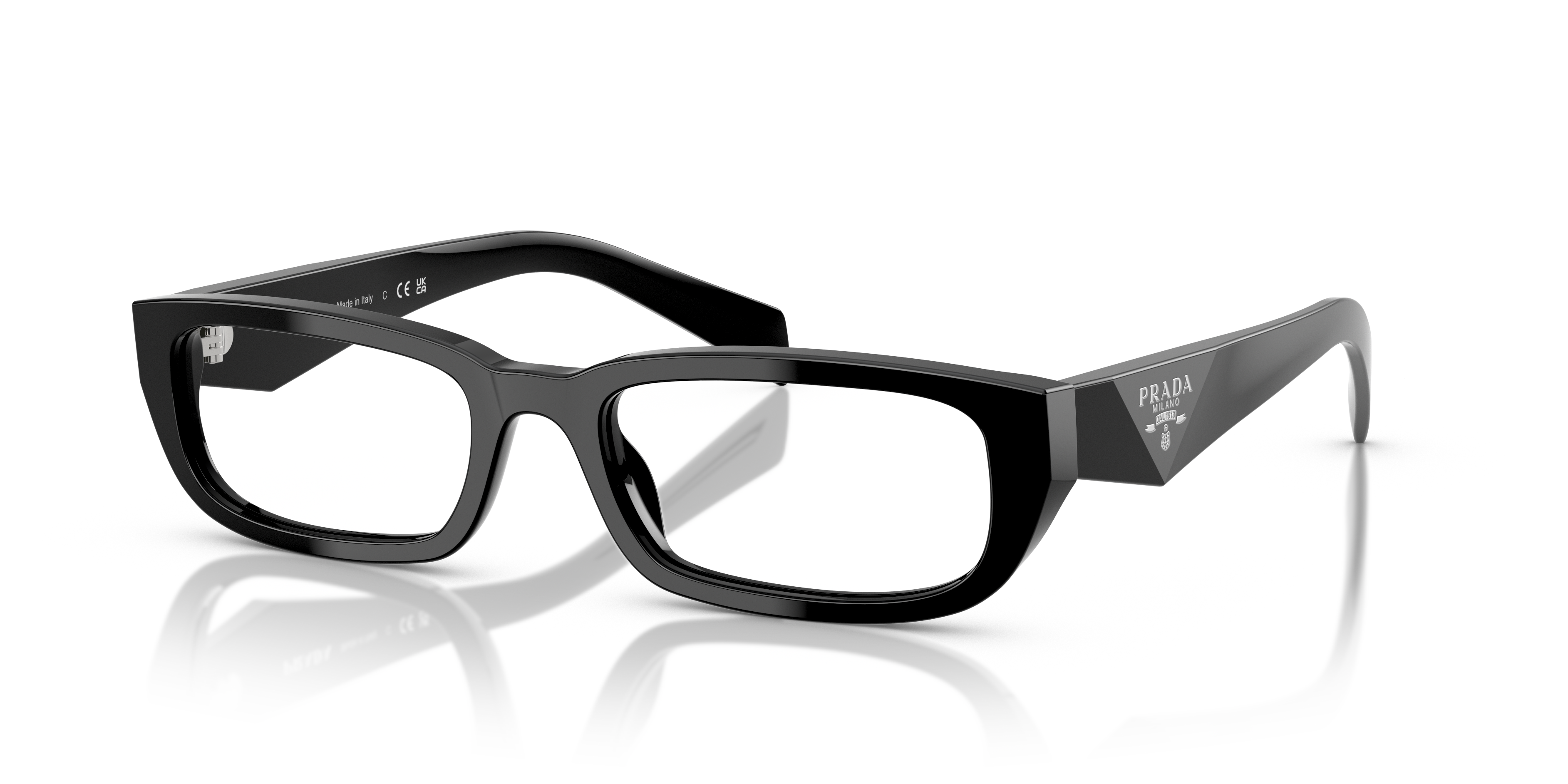 PR B05V Black & Silver Night AcetatEyeglass Frames von B24, Dreiviertelansicht