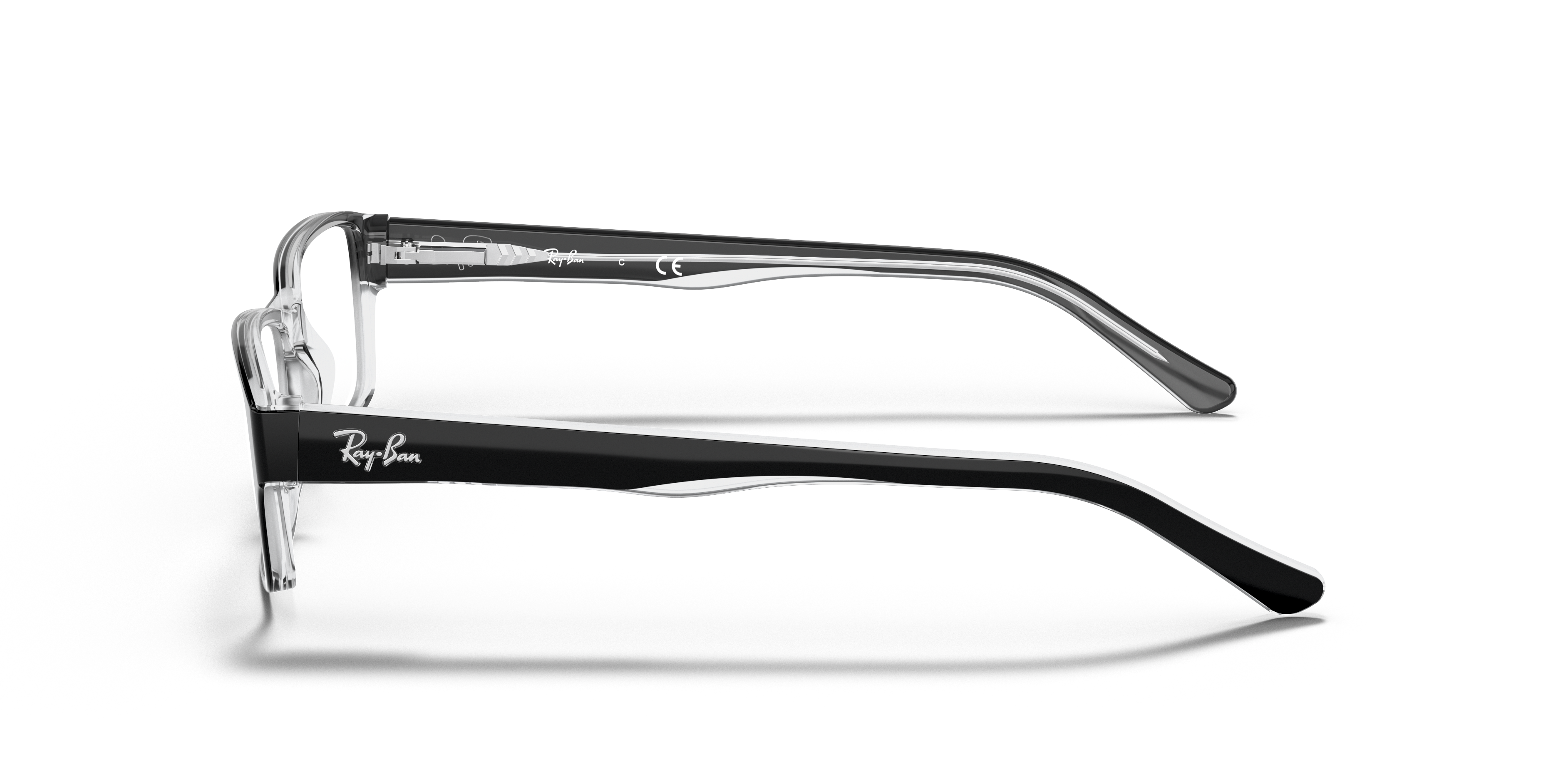 RB5169 Zwart op transparant AcetaatEyeglass Frames van B24, Zijaanzicht