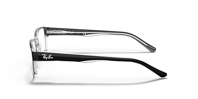 RB5169 Zwart op transparant AcetaatEyeglass Frames van B24, Zijaanzicht