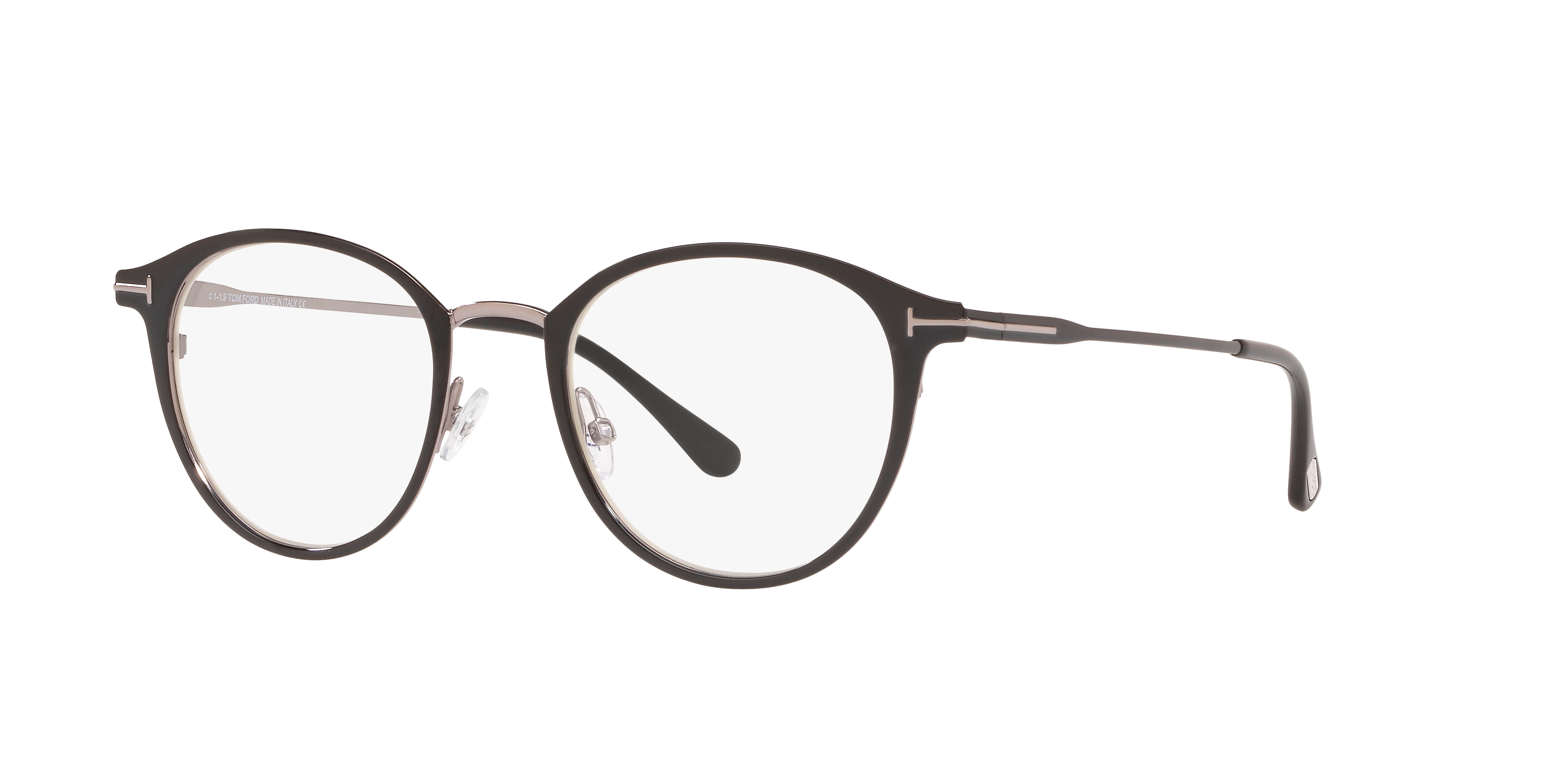 FT5528-B Glänzendes Schwarz MetallEyeglass Frames von B24, Dreiviertelansicht