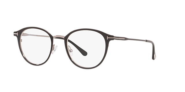 FT5528-B Zwart glanzend MetaalEyeglass Frames van B24, Hoekweergave