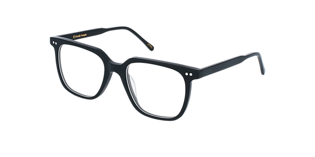 Lloyd Zwart AcetaatEyeglass Frames van B24, Hoekweergave